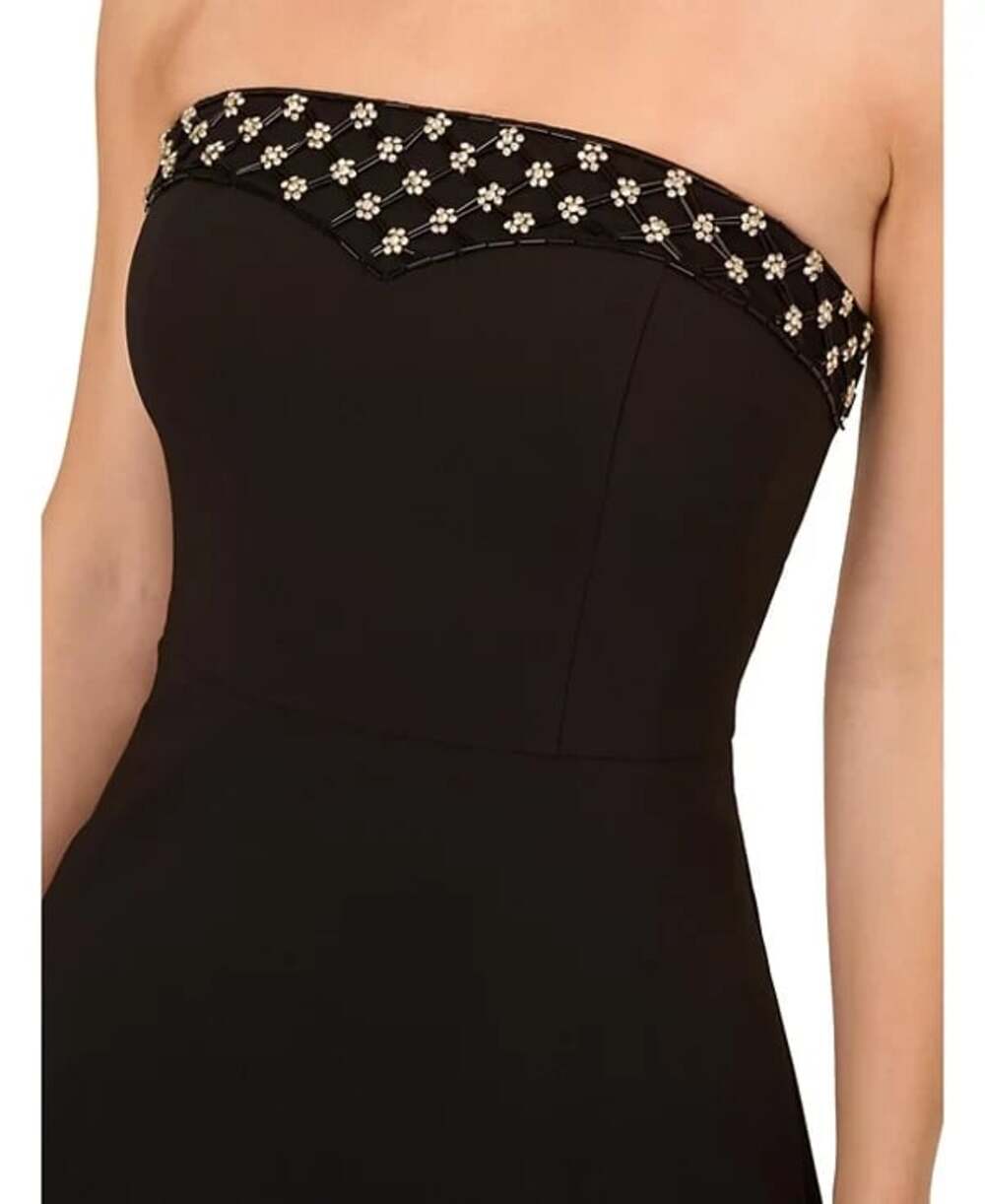 NEW Adrianna Papell Women's 10 Crepe Fit & Flare Mini Dress • Reg Price $370 - Picture 2 of 5